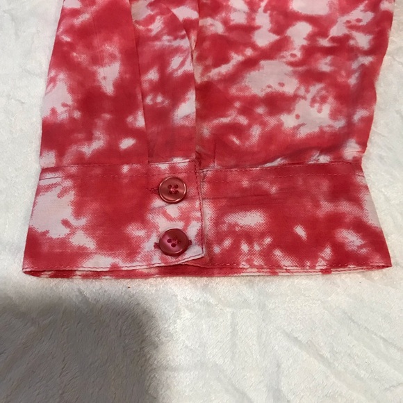 Woman Within Button Up Shirt Women’s Sz 5X Tie Dye Orange Long Sleeve’s Collared - Picture 9 of 14